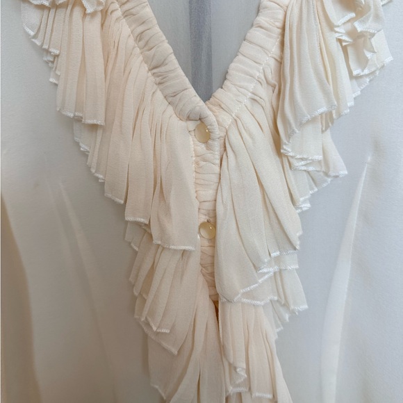 Boston Proper Cream Ruffle Blouse - Picture 2 of 4